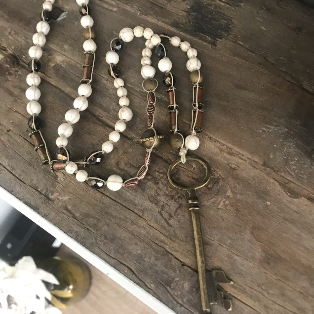 Handmade vintage key necklace